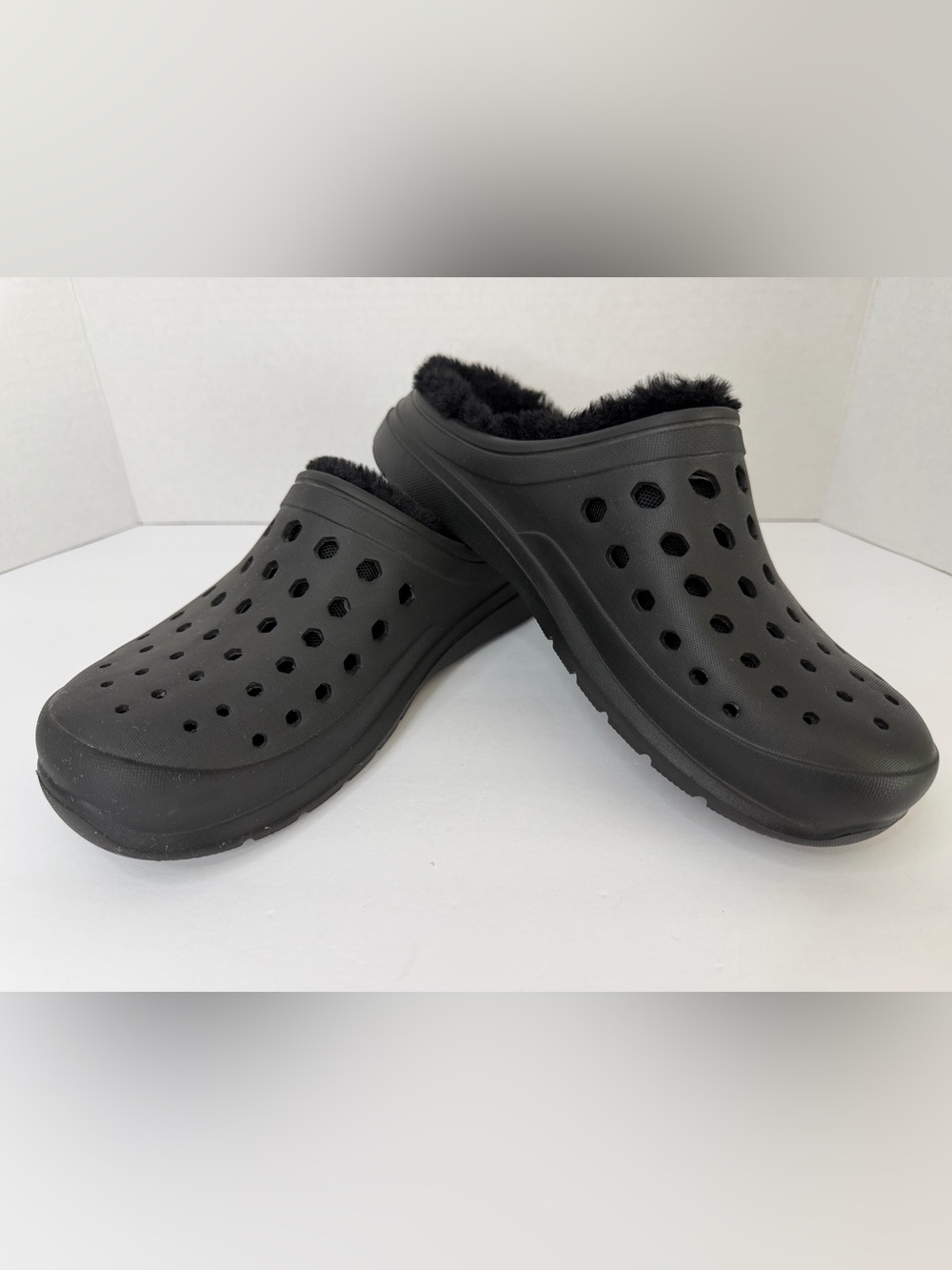 Joybees Black Comfort Clogs Removable Fleece Liner M7 W9 Slip Ons